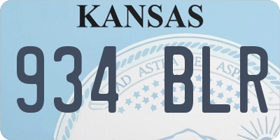 KS license plate 934BLR