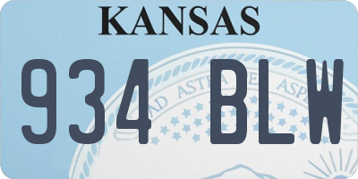 KS license plate 934BLW