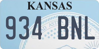 KS license plate 934BNL