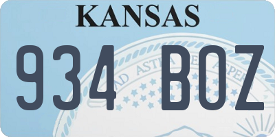 KS license plate 934BOZ