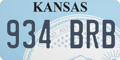 KS license plate 934BRB