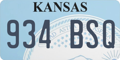 KS license plate 934BSQ