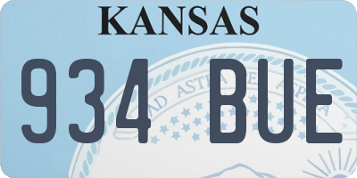 KS license plate 934BUE