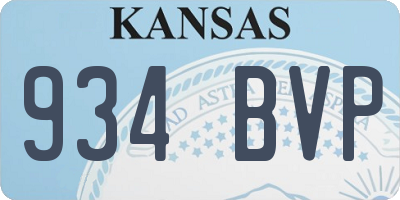 KS license plate 934BVP