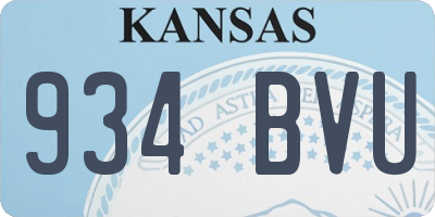 KS license plate 934BVU