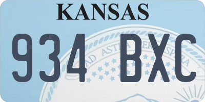 KS license plate 934BXC
