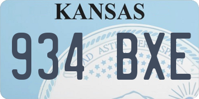 KS license plate 934BXE