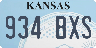 KS license plate 934BXS