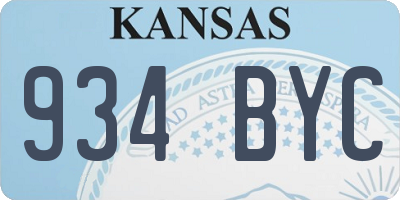 KS license plate 934BYC