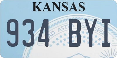 KS license plate 934BYI