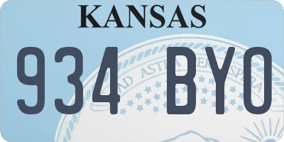 KS license plate 934BYO