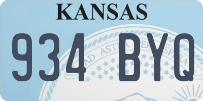 KS license plate 934BYQ