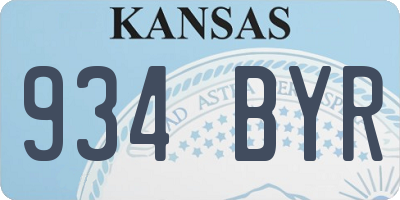 KS license plate 934BYR