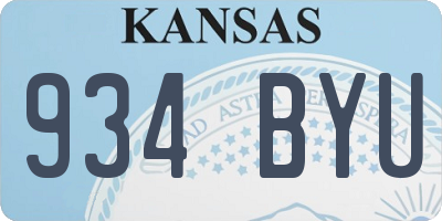 KS license plate 934BYU