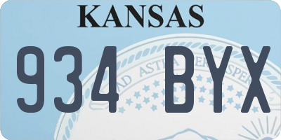 KS license plate 934BYX