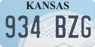 KS license plate 934BZG