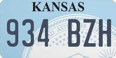KS license plate 934BZH