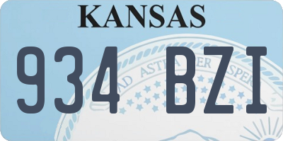 KS license plate 934BZI