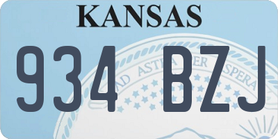 KS license plate 934BZJ
