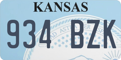 KS license plate 934BZK