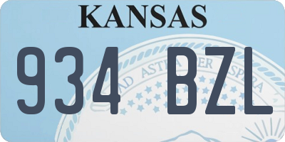 KS license plate 934BZL