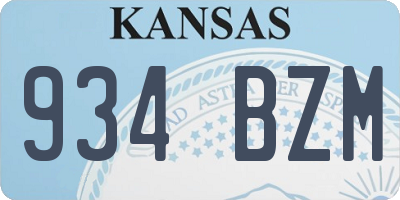 KS license plate 934BZM