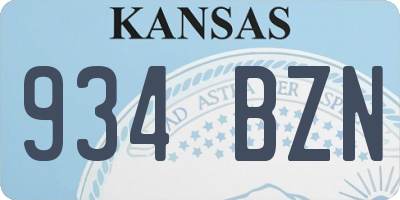 KS license plate 934BZN