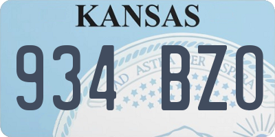 KS license plate 934BZO