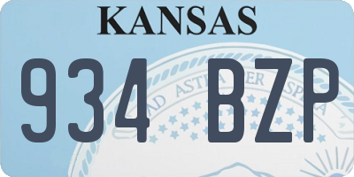 KS license plate 934BZP