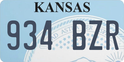 KS license plate 934BZR