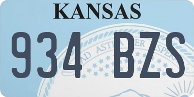 KS license plate 934BZS