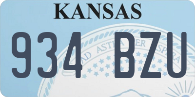 KS license plate 934BZU