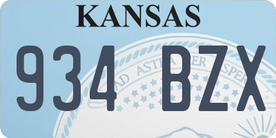 KS license plate 934BZX
