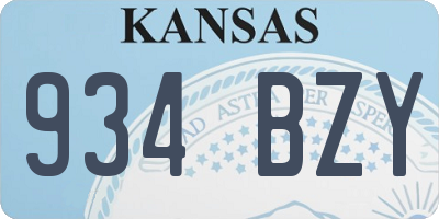 KS license plate 934BZY