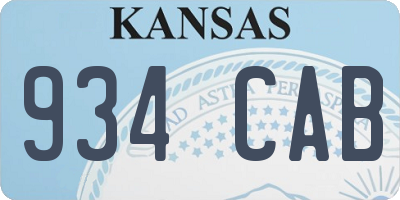 KS license plate 934CAB