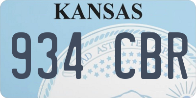 KS license plate 934CBR