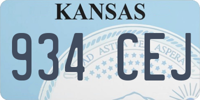 KS license plate 934CEJ