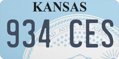 KS license plate 934CES