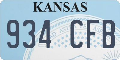 KS license plate 934CFB