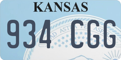KS license plate 934CGG