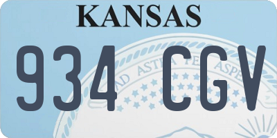 KS license plate 934CGV
