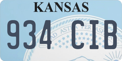 KS license plate 934CIB