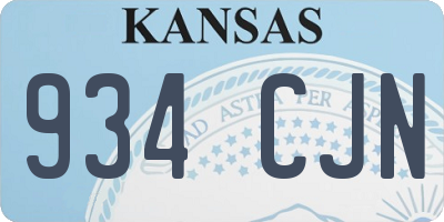 KS license plate 934CJN