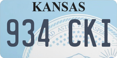 KS license plate 934CKI