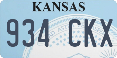 KS license plate 934CKX