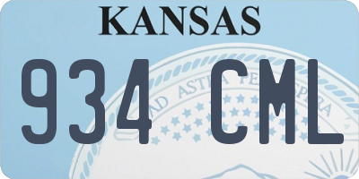 KS license plate 934CML