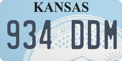 KS license plate 934DDM