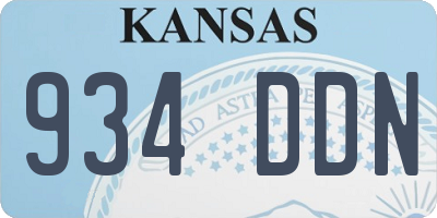 KS license plate 934DDN