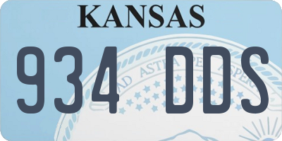 KS license plate 934DDS