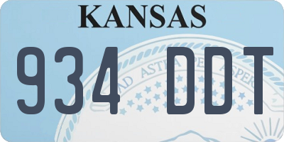 KS license plate 934DDT